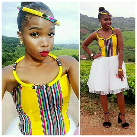 Clipkulture | Corset Styled Venda Tulle Dress With Yellow Traditional Beads