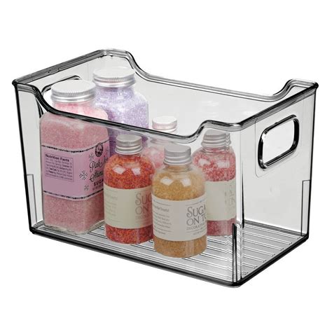 Plastic Kitchen Pantry Storage Organizer Bin in Clear, 10" x 6" x 6 ...