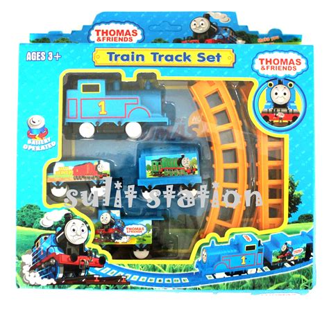 THOMAS THE TRAIN CHARACTER BATTERY OPERATED KIDS TOY TRAIN with RAIL TRACK PLAY SET TOYS CAKE ...