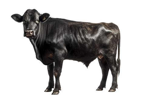 Black angus cow on transparent background, created with 23651908 PNG