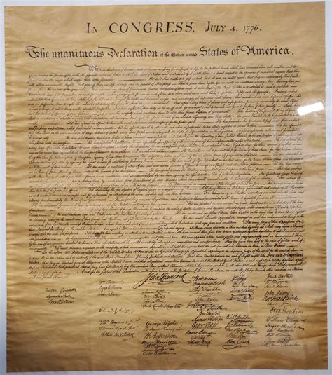 Lot - United States Declaration Of Independence Print