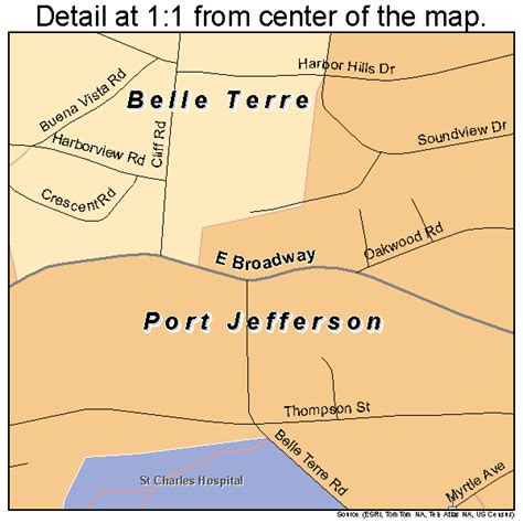 Port Jefferson New York Street Map 3659355