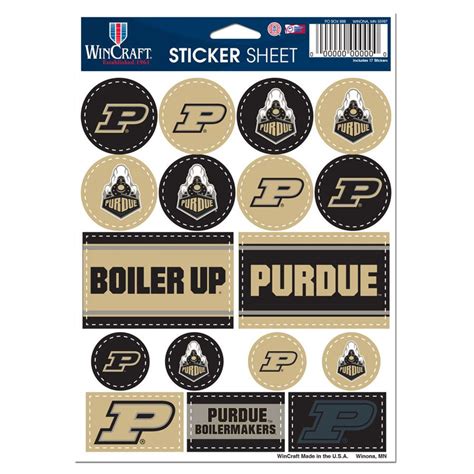 Purdue University Boilermakers - 5x7 Sticker Sheet at Sticker Shoppe