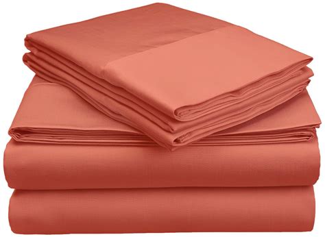 Amazon.com: Superior 800 Thread Count 100% Egyptian Cotton Sheet Set, Full, Coral: Home & Kitchen