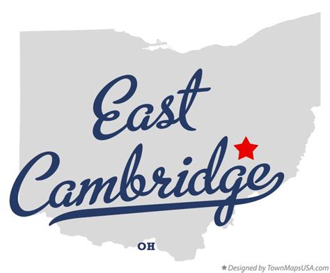 Map of East Cambridge, OH, Ohio