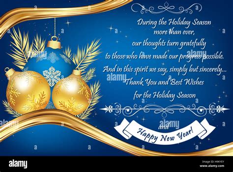 Thank You blue business greeting card for the End of the Year Stock Photo, Royalty Free Image ...