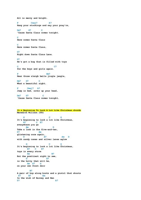Christmas songs chords | PDF