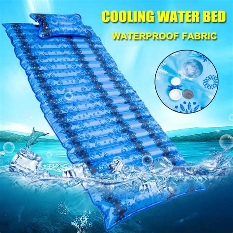 2 IN 1 Inflatable Cushion Foldable Outdoor Water Mattress Pad Water Dormitory Bed Floating Row ...