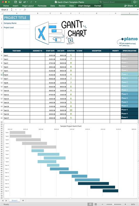 How to Create a Gantt Chart in Excel (Free Template) and Instructions | Planio