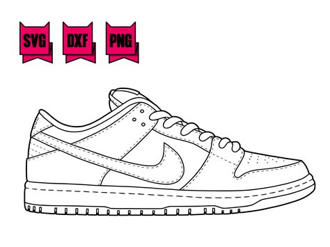 Nike SB Dunk Low Dxf,svg,png File For Plasma, Laser Cutting, Cnc, Dxf ...