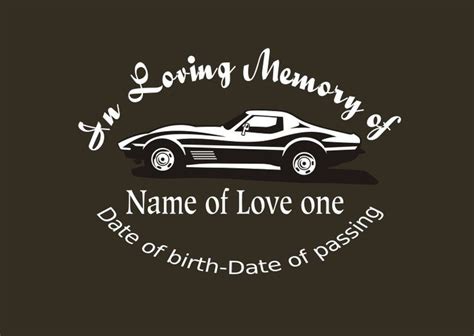 Corvette memory decal In Loving memory car Decal Custom | Etsy | Loving memory car decals, In ...