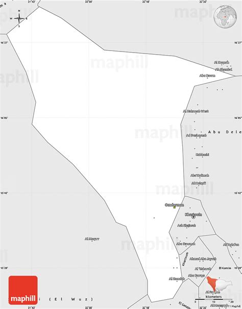 Silver Style Simple Map of Omdurman