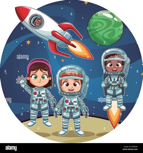 Happy astronaut kids Stock Vector Image & Art - Alamy