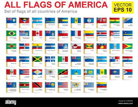 All flags of America, full vector collection Stock Vector Image & Art ...