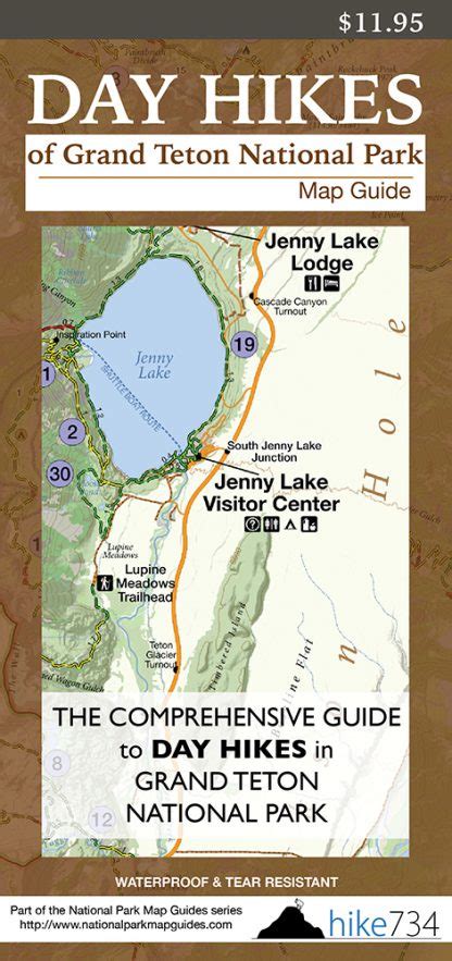 Day Hikes of Grand Teton National Park Map Guide - Hike 734