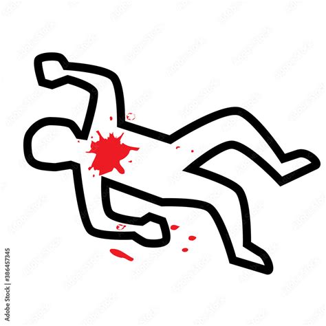 Body outline crime scene icon. Clipart image isolated on white ...