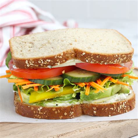 Veggie Sandwich with Herbed Cream Cheese - Super Healthy Kids