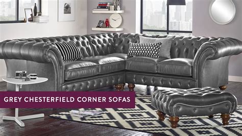 Grey Chesterfield Corner Sofas – Luxury Tufted Sectionals | Sofas by Saxon