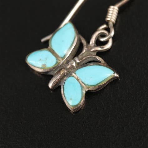 Sterling Turquoise Butterfly Earrings | EBTH