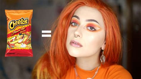 some cool hot cheeto makeup - YouTube