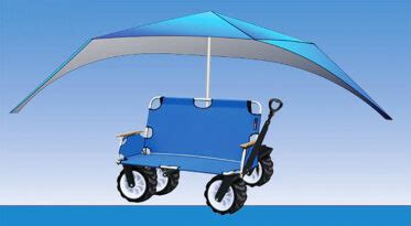 This 3-in-1 Beach Wagon Transforms Into A 2-Person Chair Shaded By An Umbrella