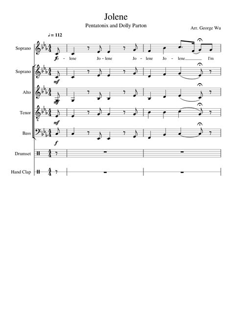 Jolene - Pentatonix & Dolly Parton (Full Arrangement) Sheet music for Soprano, Alto, Tenor, Bass ...