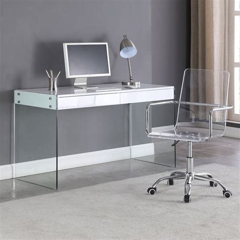 Contemporary Gloss White Home Office Set by Chintaly Imports ...