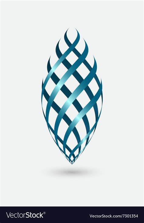 Logo abstract shape wave blue color Royalty Free Vector