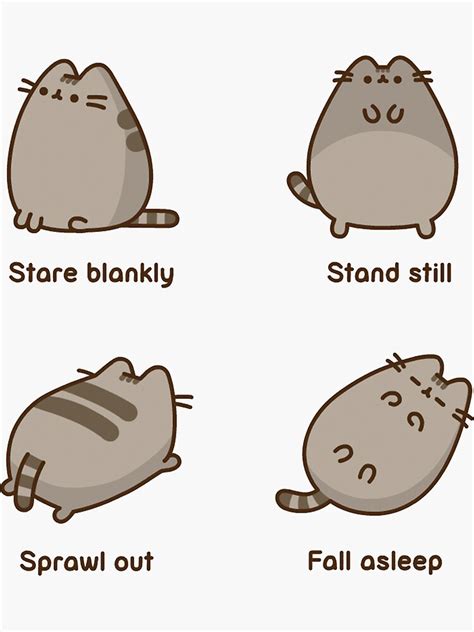 "pusheen cat sticker pack " Sticker for Sale by cat-villa | Redbubble