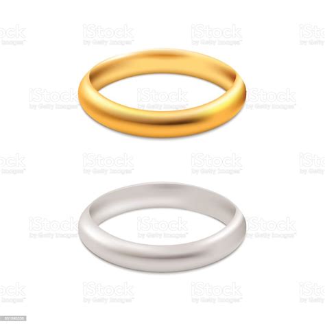 Silver And Gold Wedding Rings Vector Stock Illustration - Download ...