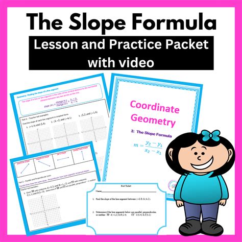 Coordinate Geometry - The Slope Formula- Worksheet and Lesson Video ...