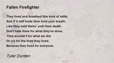 Fallen Firefighter - Fallen Firefighter Poem by Tyler Durden