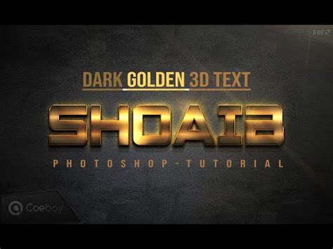 Photoshop Golden 3d text Effect | Gold text | Photoshop Tutorial #goldentext #goldtext #3dtext ...