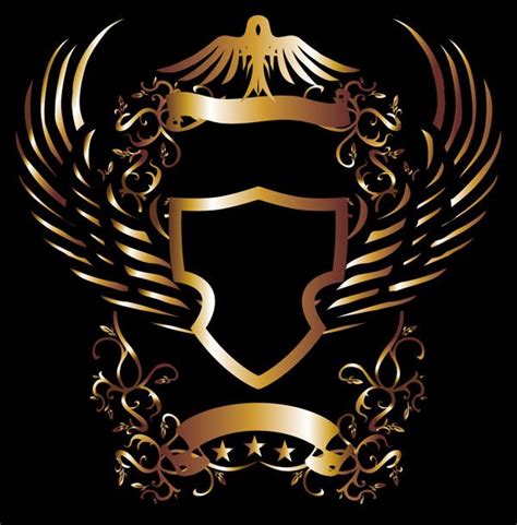 gold shield vector art by a1vector , via Behance Shield Vector, Gold ...