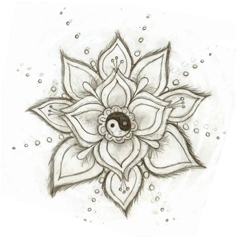 Yin Yang Flower by Skysage.deviantart.com on @deviantART Simple Flower Drawing Designs, Flower ...