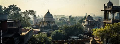 Scenic New Delhi Skyline: A Captivating Mix of Old and New - generative ...