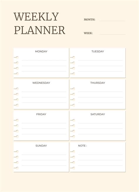 Cute Weekly Schedule Template