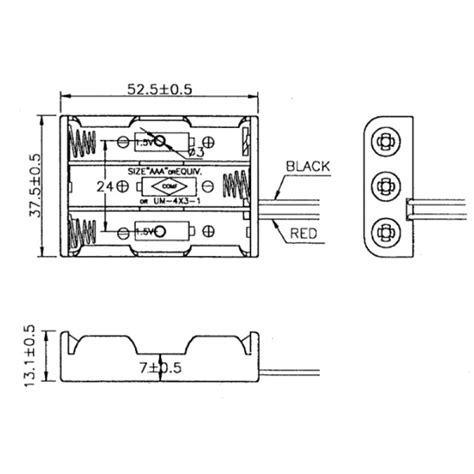 High Quality 3 AAA Size Battery Holder Flying Leads | Railwayscenics