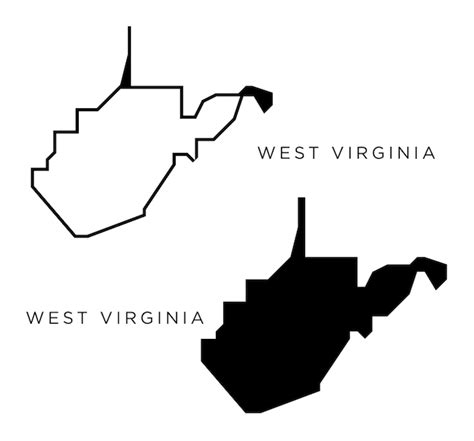 Premium Vector | West Virginia City States of USA Map icon outline style and flat vector Silhouettes