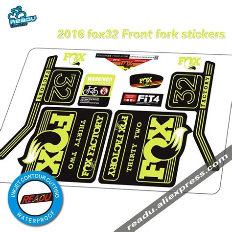 2016 fox32 Front fork stickers fox Bicycle mountain bike Front fork ...