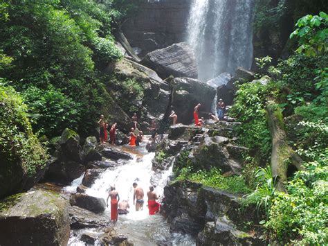 Buddhist monks bathe in waterfall | Waterfall, Buddhist monk, Monk