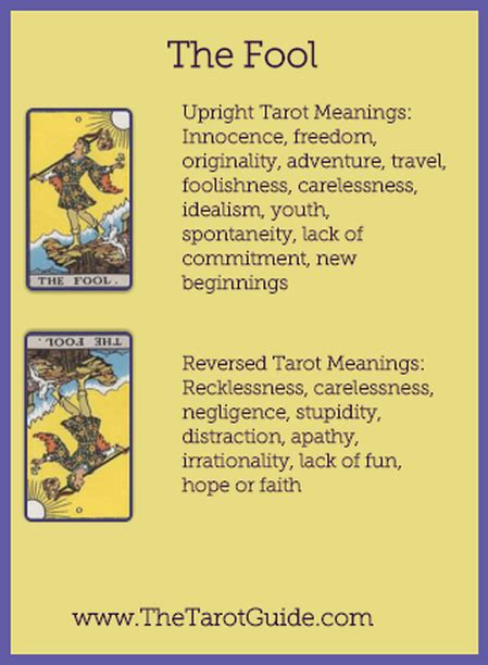 The Fool | Tarot guide, Tarot meanings, Reading tarot cards