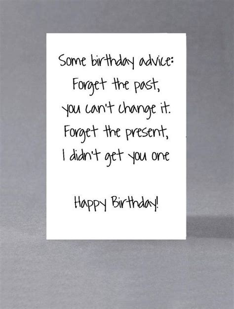 Funny Sarcastic Birthday Card Some Birthday Advice: Forget - Etsy Canada | Sarcastic birthday ...