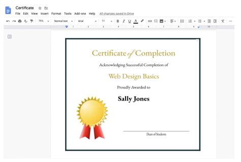 How to Design a Certificate in Google Docs (5 Steps) - All Free Mockups