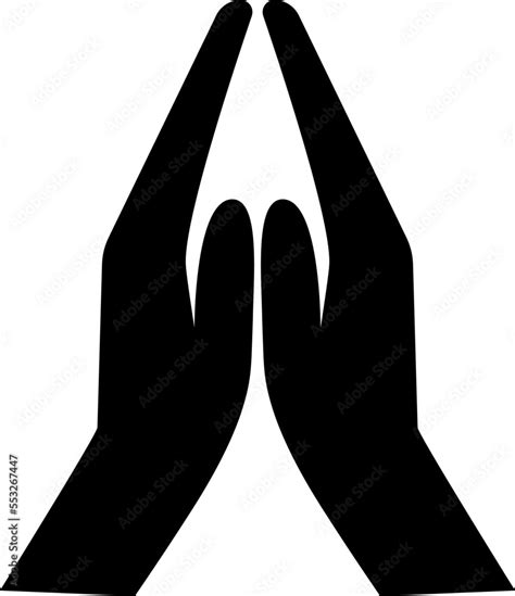 Praying hands gesture sign. Religion signs and symbols. Stock Vector | Adobe Stock