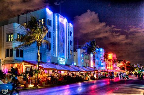 Ocean Drive at night in Miami's South Beach | Florida Fun | Pinterest | Walking tour, Miami and ...