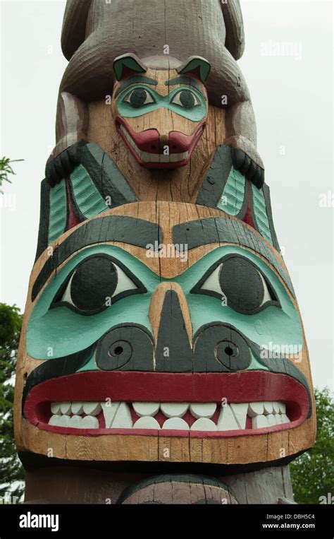 Totem Poles at Saxman Village near Ketchikan,Alaska Stock Photo - Alamy