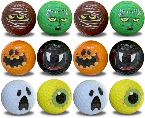 Halloween Golf Balls – 12 pack - Novelty Print Golf Balls 6 Assorted ...