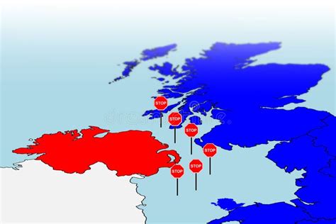 Illustration of Border in Irish Sea Stock Illustration - Illustration ...