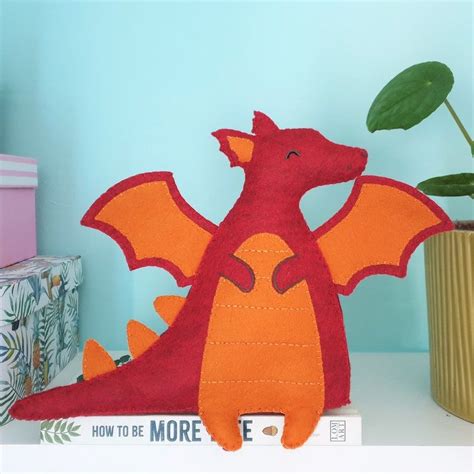 Dragon Sewing Pattern Felt Sewing Pattern Pdf Sewing - Etsy Felt Dragon, Fox Toys, Green Dragon ...